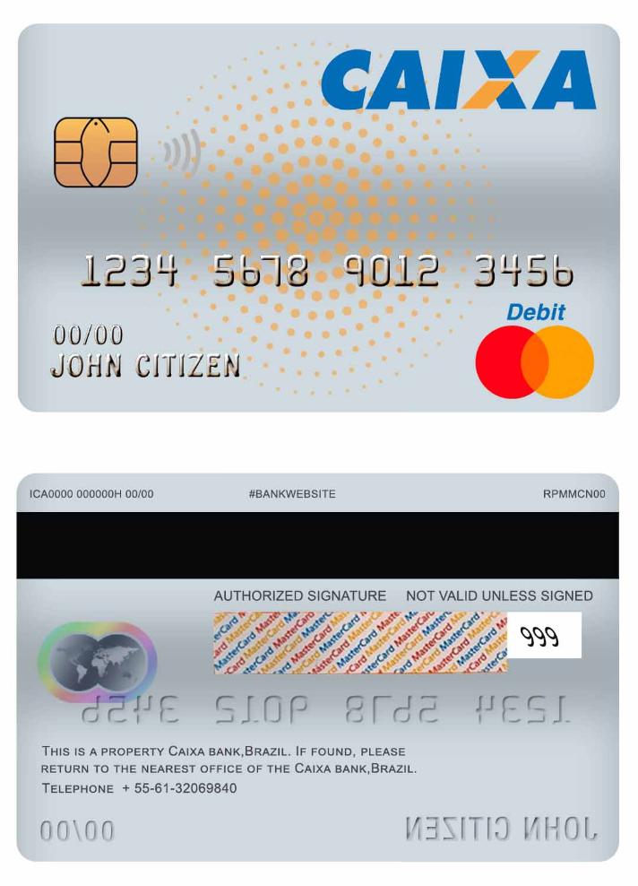 Brazil Caixa bank master debit card